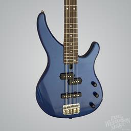 Yamaha 4-string; solid alder body, maple neck, rosewood fingerboard, one split single-coil and one straight single-coil pickup; Metallic Blue